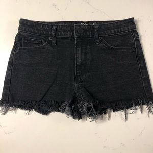 FREE WITH $40 PURCHASE vintage style high rise shortie denim jean shorts